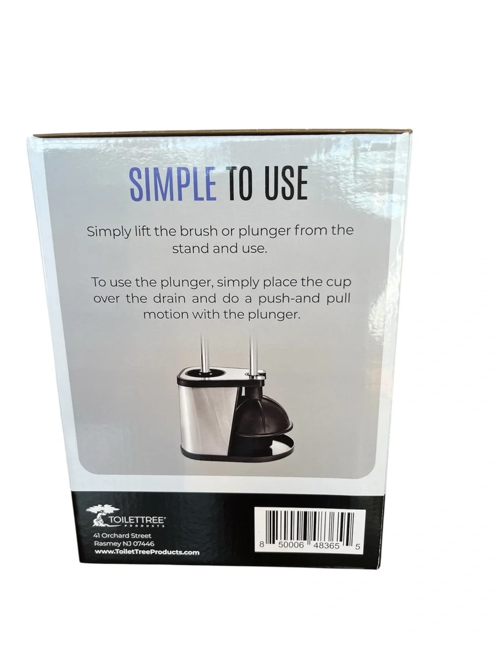 NIB ToiletTree Stainless Steel Toilet Brush & Plunger Combo Set Modern Bathroom